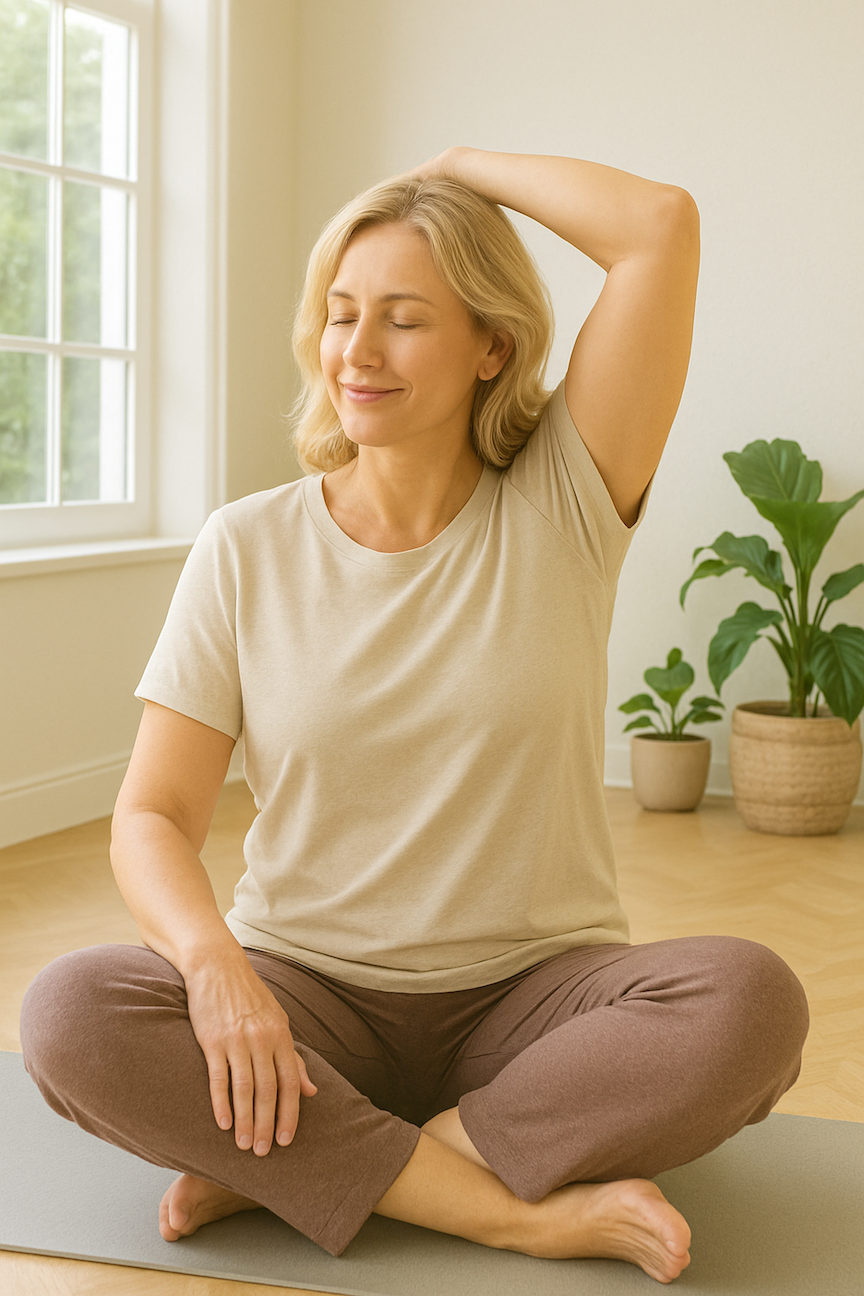 Woman in peaceful, comfortable setting representing relief from chronic inflammation and restored wellness