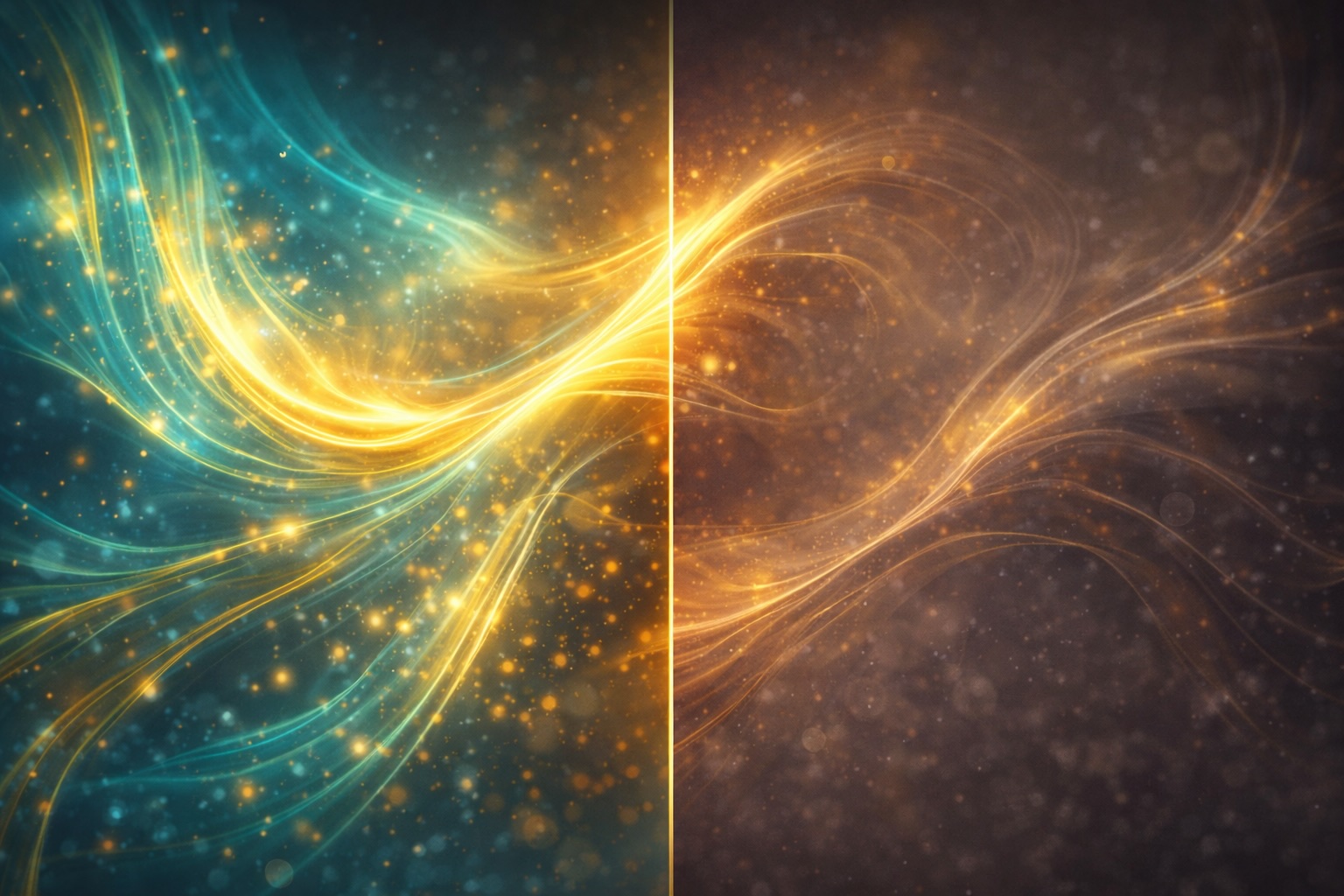 Abstract visual representation of cellular energy/NAD+ decline from youth to aging